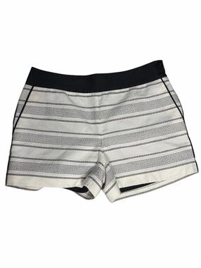 LOFT White and Black Striped High-Waist Shorts. EC. Size 2